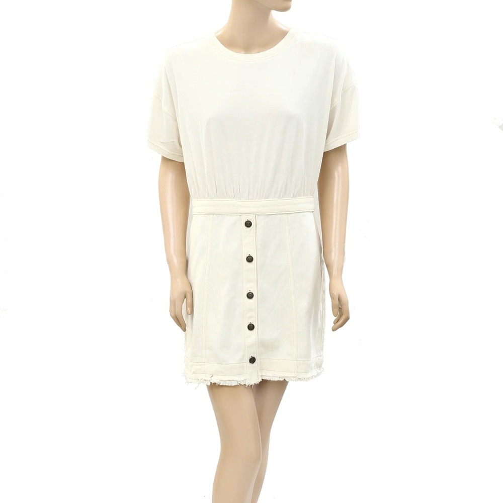 Pilcro Anthropologie Denim Skirt & Knit Tee Twofer Mini Dress Size 12